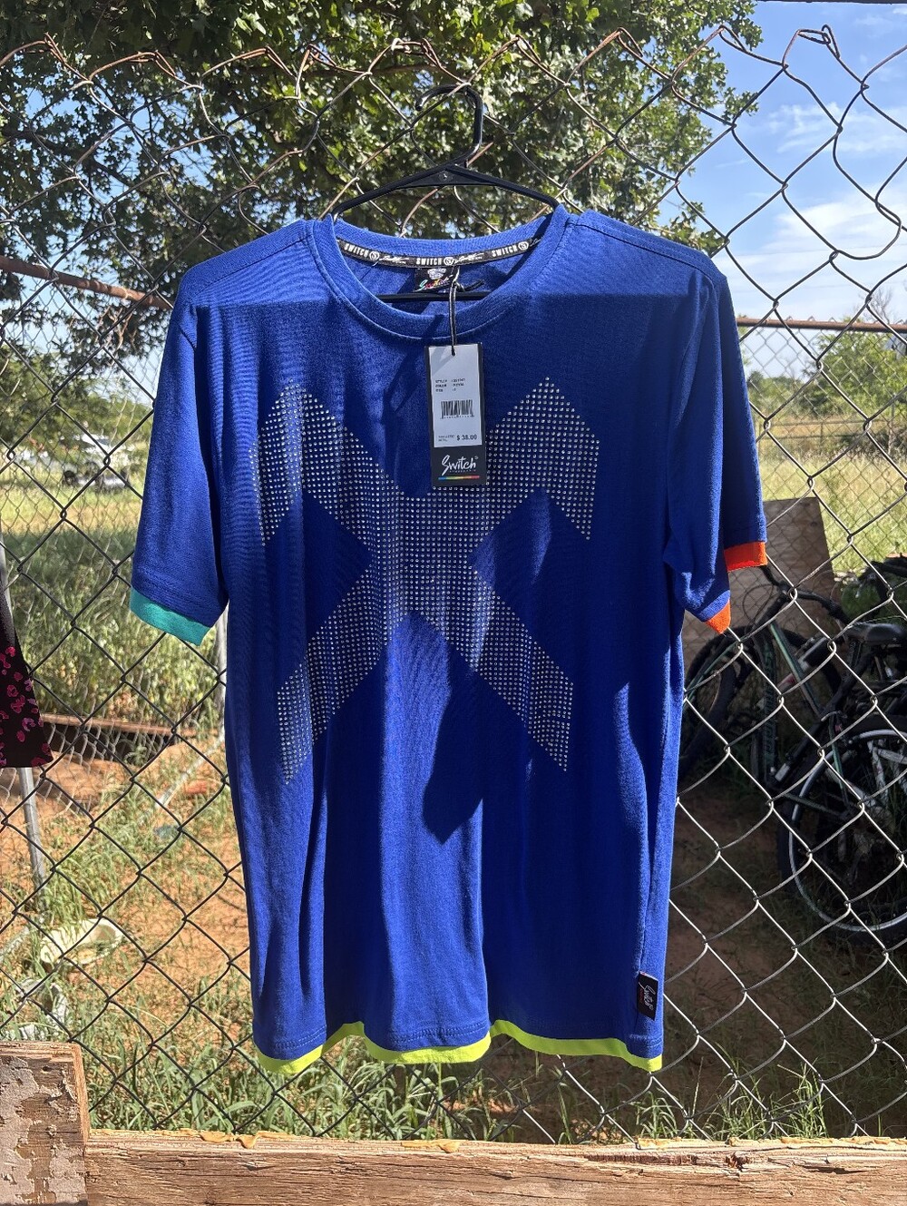 Vibrant Blue  Tee with Graphic Design